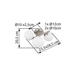 Netlighting Riha Globe Ceiling Light Nickel Matt Opal Glass Shade 3x G9 3000K in Grey - thumbnail 5