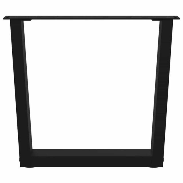 Berkfield Home Modern Dining Table Legs V-Shape 2 pcs Black 50x(42-43.3) cm Steel - image 1