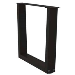 Berkfield Home Modern Dining Table Legs V-Shape 2 pcs Black 50x(42-43.3) cm Steel - thumbnail 4
