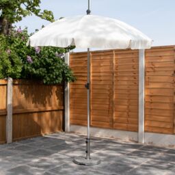 Samuel Alexander 15kg Round Granite Garden Parasol / Umbrella Base Weight Stainless Steel Pole in Grey - thumbnail 2