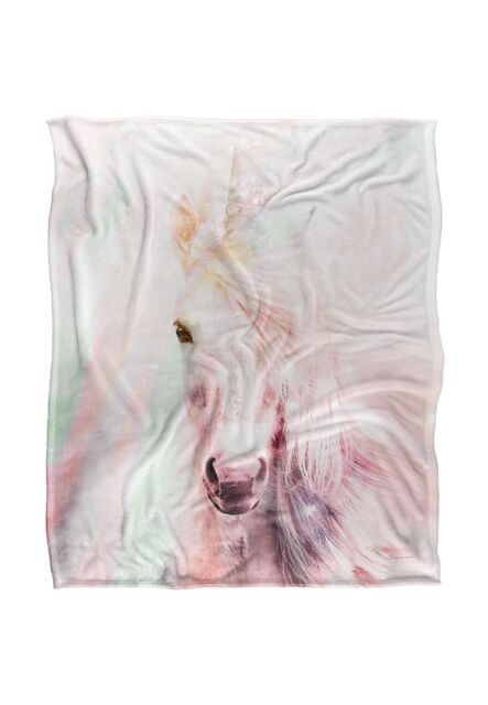 Reinders Unicorn Portrait Silky Touch Super Soft Throw Blanket 152 X 127 cm in White - image 1