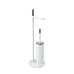 Showerdrape Chester White Toilet Roll Holder & Toilet Brush Combination - thumbnail 3