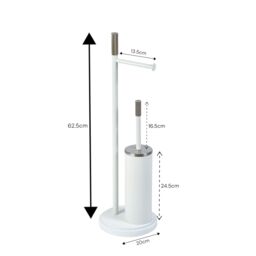 Showerdrape Chester White Toilet Roll Holder & Toilet Brush Combination - thumbnail 2
