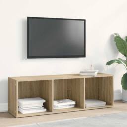 Berkfield Home Book Cabinet/TV Cabinet Sonoma Oak 36x30x114 cm Engineered Wood in Light Tan - Size: 36 x 30 x 114 cm - thumbnail 3