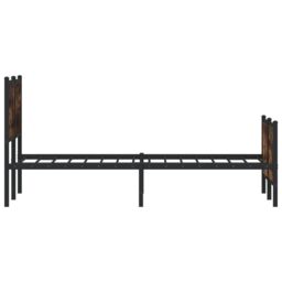 Berkfield Home Metal Bed Frame without Mattress Smoked Oak 140x200 cm in Brown - thumbnail 6