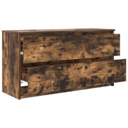 Berkfield Home TV Cabinet Smoked Oak 100x35x54 cm Engineered Wood in Brown - Size: 100 x 35 x 54 cm - thumbnail 5