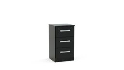 Birlea Lynx 3 Drawer Bedside in Black - thumbnail 5