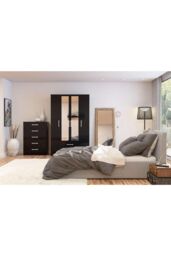 Birlea Lynx 3 Drawer Bedside in Black - thumbnail 4