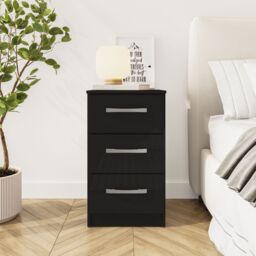 Birlea Lynx 3 Drawer Bedside in Black