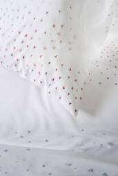The Lyndon Company Triangles Cotton Duvet Set with Embroidered in White - Size: Single - thumbnail 3