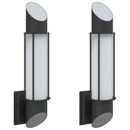 Berkfield Home Outdoor Wall Lights 2pcs Black Stainless Steel - thumbnail 3