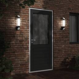 Berkfield Home Outdoor Wall Lights 2pcs Black Stainless Steel
