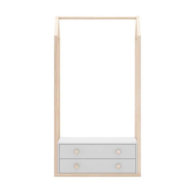 CALICOSY 2-Drawer Wardrobe, 80Cm Wide - Esteban in White - image 1