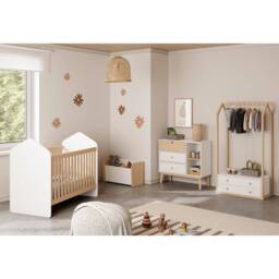 CALICOSY 2-Drawer Wardrobe, 80Cm Wide - Esteban in White - thumbnail 2