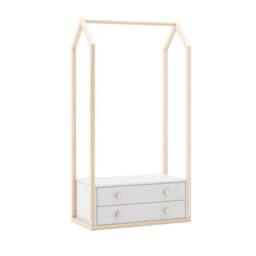 CALICOSY 2-Drawer Wardrobe, 80Cm Wide - Esteban in White - thumbnail 5