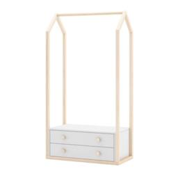 CALICOSY 2-Drawer Wardrobe, 80Cm Wide - Esteban in White - thumbnail 3