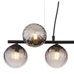 Netlighting Dallerta Bar Pendant Ceiling Light Matt Black Smoke Glass Shade 7x G9 - thumbnail 3