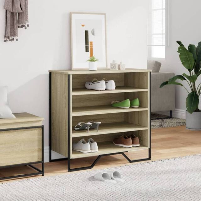 Berkfield Home Shoe Cabinet Sonoma Oak 80x38x78 cm Engineered Wood - Size: 80 x 38 x 78 cm - image 1