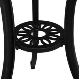Berkfield Home Garden Table Black 62x62x65 cm Cast Aluminium - Size: 62 x 62 x 65 cm - thumbnail 5