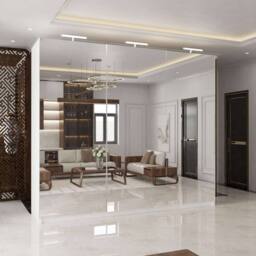 MN Furniture Full Mirror 250cm Sliding Doors Wardrobe with LED Lighting in White - thumbnail 1