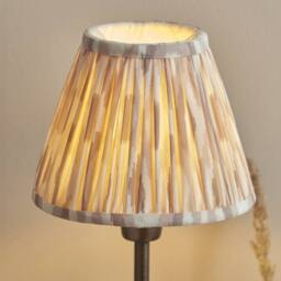 Netlighting Rise Bronze Plate Table Lamp Fabric Ikat Shade 16cm E14 in Brown - thumbnail 5
