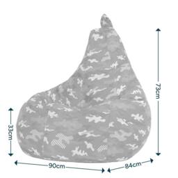 icon Gaming Recliner Bean Bag, Camo Print in Blue - thumbnail 9