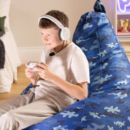 icon Gaming Recliner Bean Bag, Camo Print in Blue - thumbnail 8