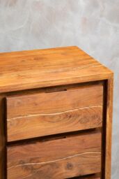 Orsina Acacia One‑Door Sideboard, Natural Solid Acacia Wood Cabinet with Single Door & Three Drawers in Brown - thumbnail 3