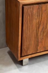 Orsina Acacia One‑Door Sideboard, Natural Solid Acacia Wood Cabinet with Single Door & Three Drawers in Brown - thumbnail 4