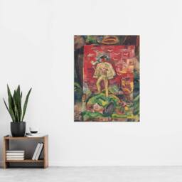 "Artery8 Man In Folk Costume Surreal Kubincan Wall Art Poster Print - Size: W12"" x H16""" - thumbnail 4