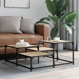 Berkfield Home Coffee Table Sonoma Oak 87.5x87.5x40 cm Engineered Wood in Brown - thumbnail 3