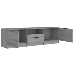 Berkfield Home TV Cabinet Grey Sonoma 140x35x40 cm Engineered Wood - Size: 140 x 35 x 40 cm - thumbnail 5