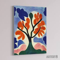 "Artery8 Abstract Autumn Tree Canvas Wall Art Print - Size: W24"" x H32""" - thumbnail 2