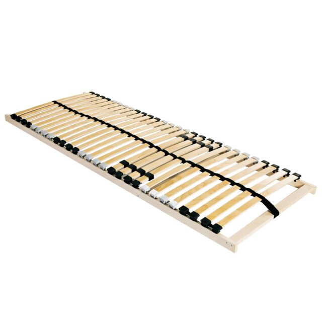 Berkfield Home Slatted Bed Base Brown 120 x 190 cm Solid beech wood - image 1