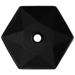 Berkfield Home Wash Basin 41x36.5x12 cm Ceramic Black - thumbnail 3