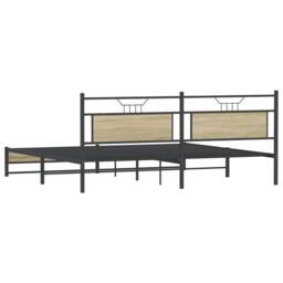 Berkfield Home Metal Bed Frame without Mattress Sonoma Oak 200x200 cm in Brown - thumbnail 8