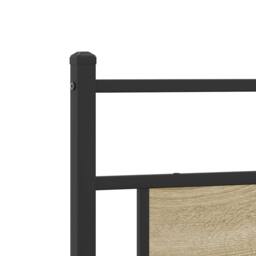 Berkfield Home Metal Bed Frame without Mattress Sonoma Oak 200x200 cm in Brown - thumbnail 9