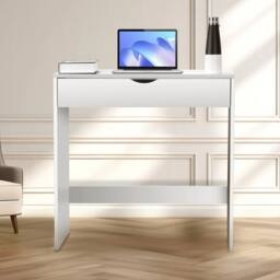 EONLION White Wooden Dressing Table Vanity Computer Desk - Size: 100 cm - thumbnail 1