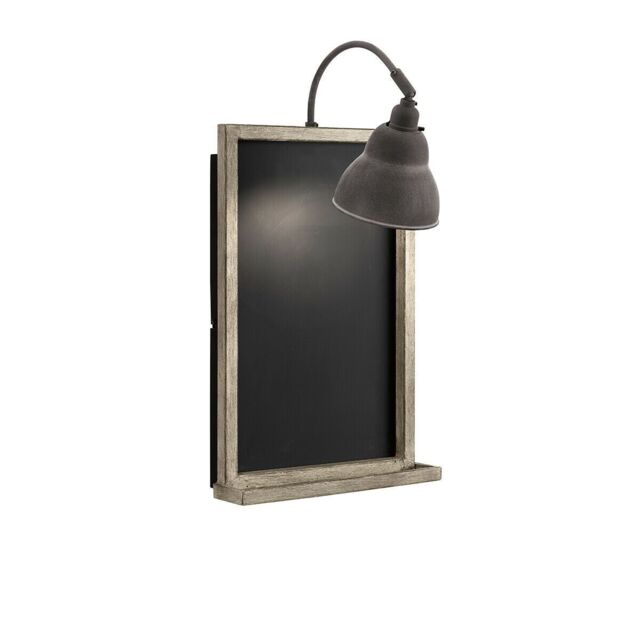 Loops Wall Light Chalk Board & Chalk Holder Goose Neck Weathered Zinc LED E27 60W - image 1
