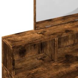 Berkfield Home Beautiful Dressing Table with Mirror Smoked Oak 80x41x144.5 cm in Brown - thumbnail 7