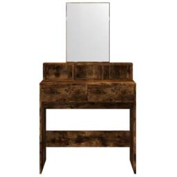 Berkfield Home Beautiful Dressing Table with Mirror Smoked Oak 80x41x144.5 cm in Brown - thumbnail 4