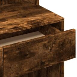 Berkfield Home Beautiful Dressing Table with Mirror Smoked Oak 80x41x144.5 cm in Brown - thumbnail 8