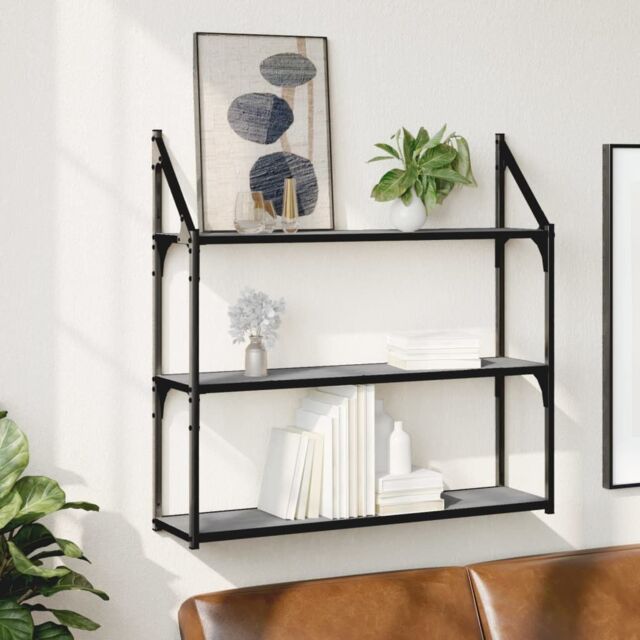 Berkfield Home 3-Tier Wall Shelf Grey Sonoma 80x21x78.5 cm Engineered Wood - image 1