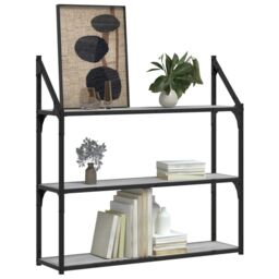 Berkfield Home 3-Tier Wall Shelf Grey Sonoma 80x21x78.5 cm Engineered Wood - thumbnail 3