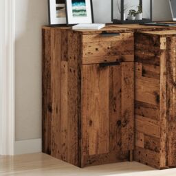 Berkfield Home Desk Cabinet Old Wood 33x50x75 cm Engineered Wood in Brown - Size: 33 x 50 x 75 cm - thumbnail 4
