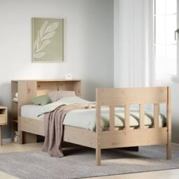 Berkfield Home Decorative Bookcase Bed without Mattress 75x190 cm Small Single S in Light Tan - thumbnail 2