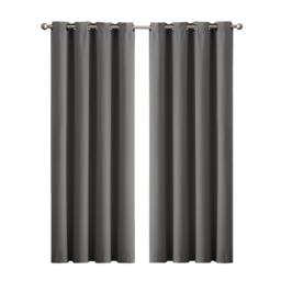 VOGREX 167x183cm 2 Panels Thermal Blockout Eyelet Curtains in Grey - Size: 167x183 cm - thumbnail 1