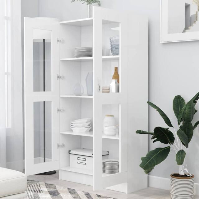 Berkfield Home Vitrine Cabinet White 82.5x30.5x150 cm Engineered Wood - image 1