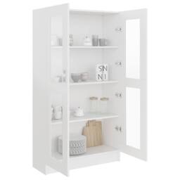 Berkfield Home Vitrine Cabinet White 82.5x30.5x150 cm Engineered Wood - thumbnail 4