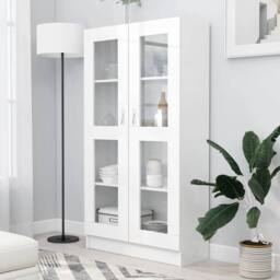 Berkfield Home Vitrine Cabinet White 82.5x30.5x150 cm Engineered Wood - thumbnail 2